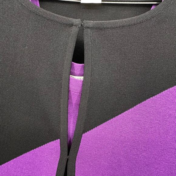 Misook 1X Black & Purple Knit Tank Top And Cardigan Jacket Set Quiet Luxury - Picture 4 of 9